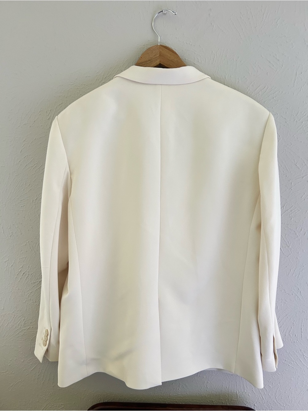 THEORY Admiral Crepe Boxy Blazer Ivory Small Medium Rice - Picture 5 of 11